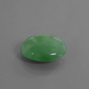 6.55캐럿 천연 그린 경옥, 타원형 컷, 13.7×11.3 mm, 투명한
