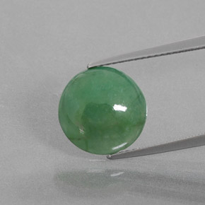 5.27캐럿 천연 그린 경옥, 라운드 컷, 11.90 mm, 투명한
