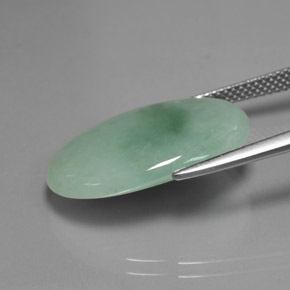 15.88캐럿 천연 녹색 비취, 타원형 컷, 투명한
