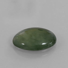 4.16캐럿 천연 그린 경옥, 타원형 컷, 13.6×10.8 mm, 투명한