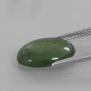 4.16캐럿 천연 그린 경옥, 타원형 컷, 13.6×10.8 mm, 투명한