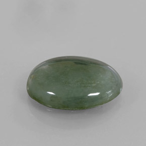 5.01캐럿 천연 그린 경옥, 타원형 컷, 13.6×11.2 mm, 투명한