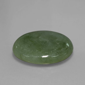 13.76캐럿 천연 그린 경옥, 타원형 컷, 20.3×17.1 mm, 투명한