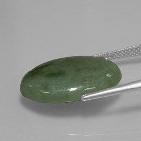 13.76캐럿 천연 그린 경옥, 타원형 컷, 20.3×17.1 mm, 투명한