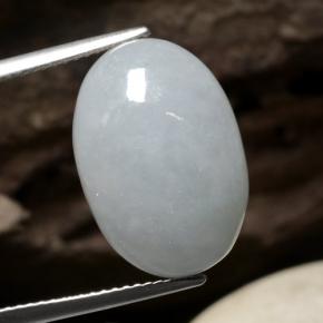 12.42캐럿 천연 파스텔 그린 비취, 타원형 컷, 투명한