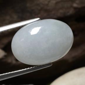 12.42캐럿 천연 파스텔 그린 비취, 타원형 컷, 투명한