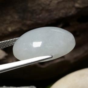 12.42캐럿 천연 파스텔 그린 비취, 타원형 컷, 투명한