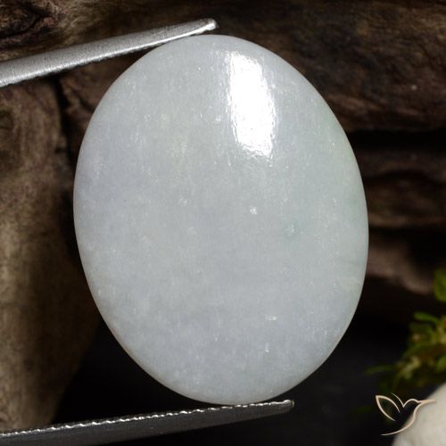 14.63ct 자연스러운 미디엄 그레이 비취, 타원형, 투명한