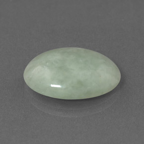8.88캐럿 천연 파스텔 그린 경옥, 타원형 컷, 17.7×12.7 mm, 불투명체