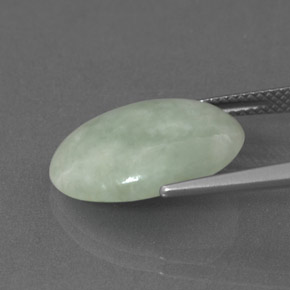 8.88캐럿 천연 파스텔 그린 경옥, 타원형 컷, 17.7×12.7 mm, 불투명체