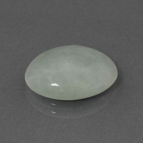 7.64캐럿 천연 파스텔 그린 경옥, 타원형 컷, 15.8×12.2 mm, 투명한