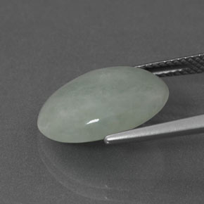 7.64캐럿 천연 파스텔 그린 경옥, 타원형 컷, 15.8×12.2 mm, 투명한