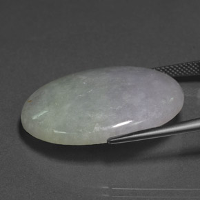 35.15캐럿 천연 라벤더 비취, 타원형, 투명한