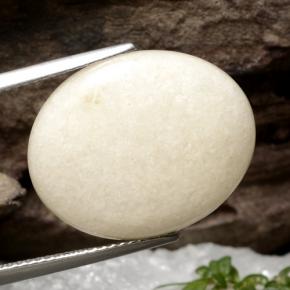 9.73캐럿 천연 하얀색 비취, 타원형 컷, 투명한