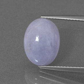 5.54캐럿 천연 라벤더 경옥, 타원형 컷, 12.8×9.7 mm, 불투명체