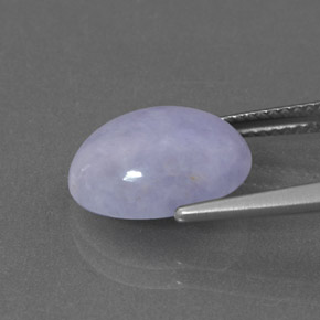 5.54캐럿 천연 라벤더 경옥, 타원형 컷, 12.8×9.7 mm, 불투명체