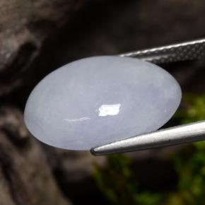 8.63캐럿 천연 라이트 바이올렛 경옥, 타원형 컷, 16.4×12.4 mm, 불투명체