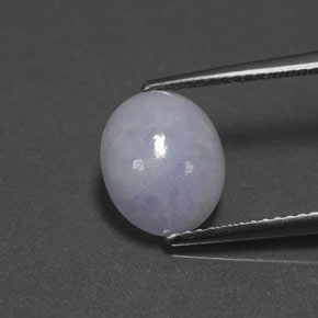 3.51캐럿 천연 라벤더 경옥, 타원형 컷, 10.5×8.7 mm, 불투명체