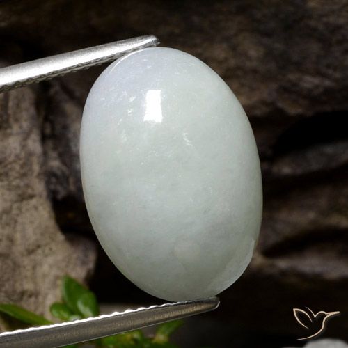 12.48ct 자연스러운 밝은 회색 비취, 타원형, 투명한