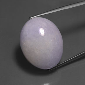 60.38캐럿 천연 라벤더 경옥, 타원형 컷, 25.8×20.4 mm, 불투명체