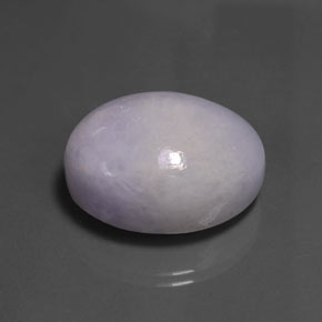 60.38캐럿 천연 라벤더 경옥, 타원형 컷, 25.8×20.4 mm, 불투명체