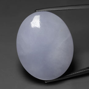 53.76캐럿 천연 라벤더 경옥, 타원형 컷, 29.2×23.8 mm, 불투명체