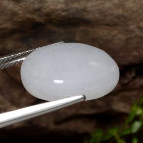 12.21캐럿 천연 회백색 비취, 타원형 컷, 투명한