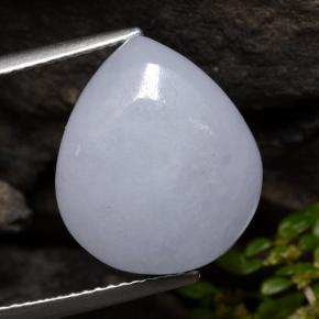 12.96캐럿 천연 라이트 바이올렛 경옥, 배 모양, 15.9×13.7 mm, 투명한