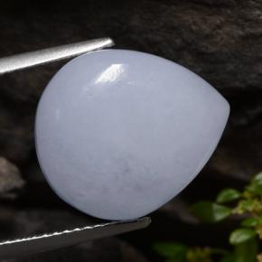 12.96캐럿 천연 라이트 바이올렛 경옥, 배 모양, 15.9×13.7 mm, 투명한