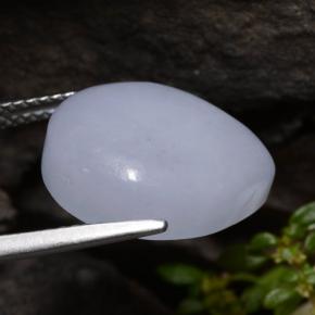 12.96캐럿 천연 라이트 바이올렛 경옥, 배 모양, 15.9×13.7 mm, 투명한