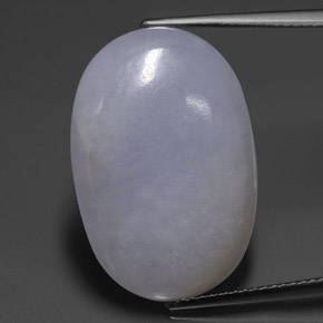 22.23캐럿 천연 라벤더 비취, 타원형 컷, 투명한