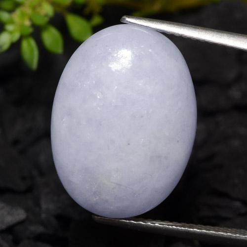 16.31캐럿 천연 라이트 바이올렛 경옥, 타원형 컷, 19.6×14.4 mm, 투명한