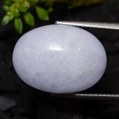 16.31캐럿 천연 라이트 바이올렛 경옥, 타원형 컷, 19.6×14.4 mm, 투명한