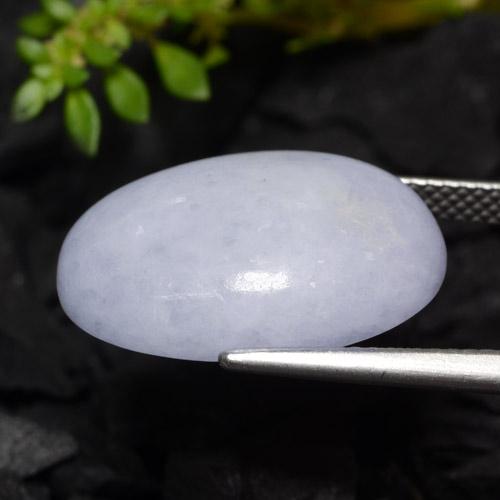 16.31캐럿 천연 라이트 바이올렛 경옥, 타원형 컷, 19.6×14.4 mm, 투명한