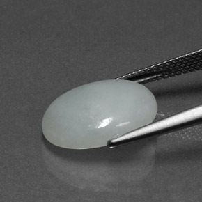 7.49캐럿 천연 파스텔 그린 경옥, 타원형 컷, 15×12.2 mm, 불투명체