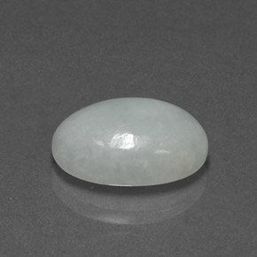 8.44캐럿 천연 라이트 그린 경옥, 타원형 컷, 15.5×11.4 mm, 불투명체