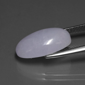 8.65캐럿 천연 라벤더 경옥, 타원형 컷, 16.3×10.3 mm, 불투명체