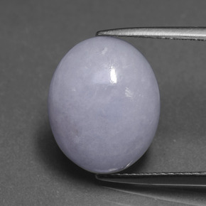 7.04캐럿 천연 라벤더 경옥, 타원형 컷, 14.1×11.6 mm, 불투명체