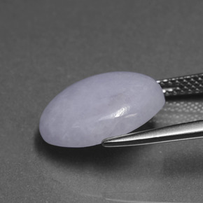 7.04캐럿 천연 라벤더 경옥, 타원형 컷, 14.1×11.6 mm, 불투명체