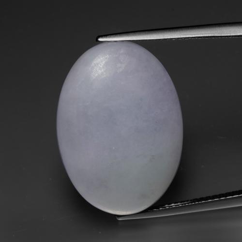 20.43캐럿 천연 라이트 바이올렛 경옥, 타원형 컷, 22.4×16.3 mm, 불투명체
