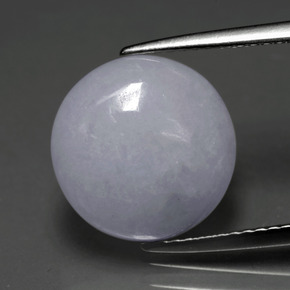 6.78캐럿 천연 라벤더 경옥, 라운드 컷, 12.28 mm, 투명한