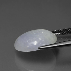 6.53캐럿 천연 라벤더 경옥, 타원형 컷, 13.7×12.3 mm, 투명한