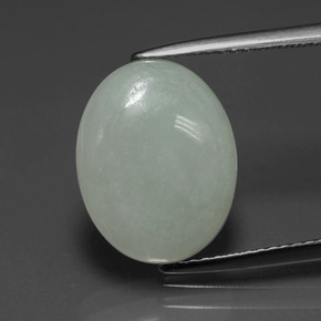 5.28캐럿 천연 파스텔 그린 경옥, 타원형 컷, 13.9×11 mm, 투명한
