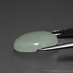 5.28캐럿 천연 파스텔 그린 경옥, 타원형 컷, 13.9×11 mm, 투명한