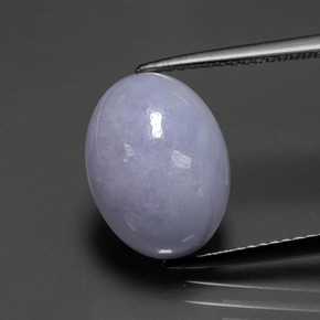 7.41캐럿 천연 라벤더 경옥, 타원형 컷, 13.3×9.8 mm, 불투명체