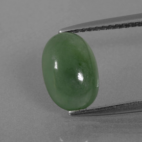 2.73캐럿 천연 그린 경옥, 타원형 컷, 10.2×6.9 mm, 투명한