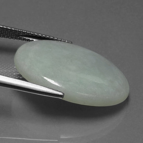 18.53캐럿 천연 녹색 비취, 타원형 컷, 투명한