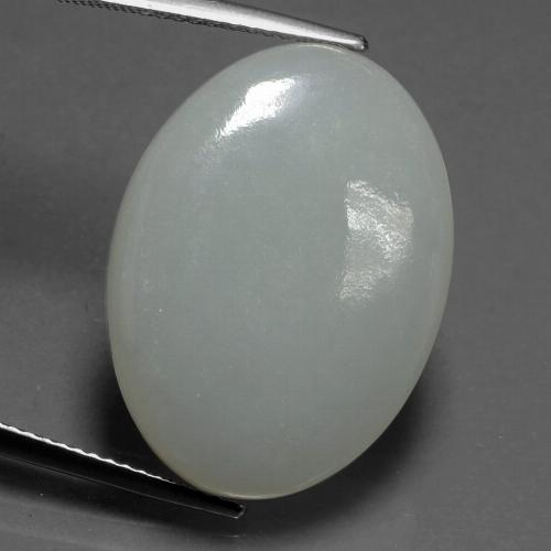 20.83캐럿 천연 회녹색 경옥, 타원형 컷, 23.3×17 mm, 투명한
