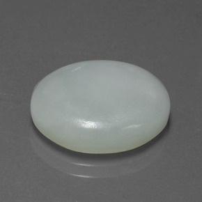 10.46캐럿 천연 라이트 그레이 그린 경옥, 타원형 컷, 17×13.6 mm, 투명한