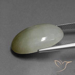 13.85캐럿 천연 미디엄 그린 비취, 타원형 컷, 투명한